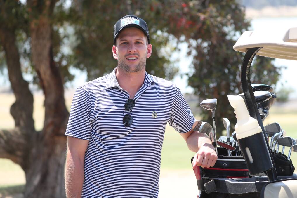 Breust in Wagga in 2019, lending his support to the George Maher and Hamish Howard Remembrance Golf Day. Picture: Emma Hillier