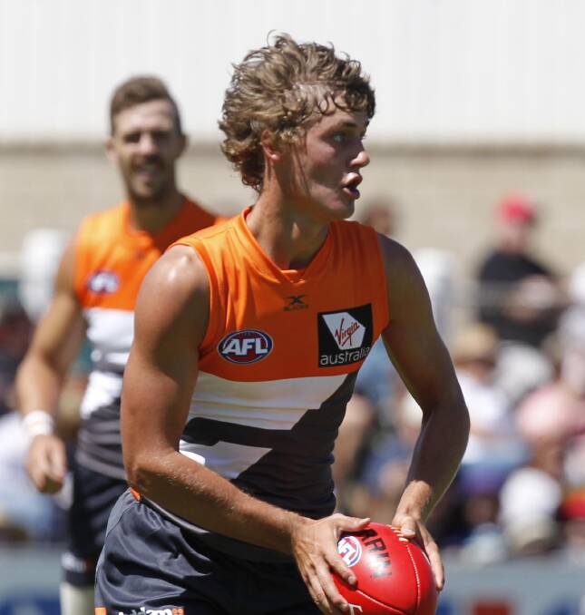 LOCAL BLOKE: Harry Perryman playing for GWS in Narrandera in 2017. Three years on, he's among a host of big names set to hit Robertson Oval. Picture: Les Smith