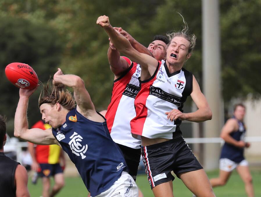 TOUGH SEASON: Coleambally coach Tom Groves playing against North Wagga earlier this season. Picture: Les Smith