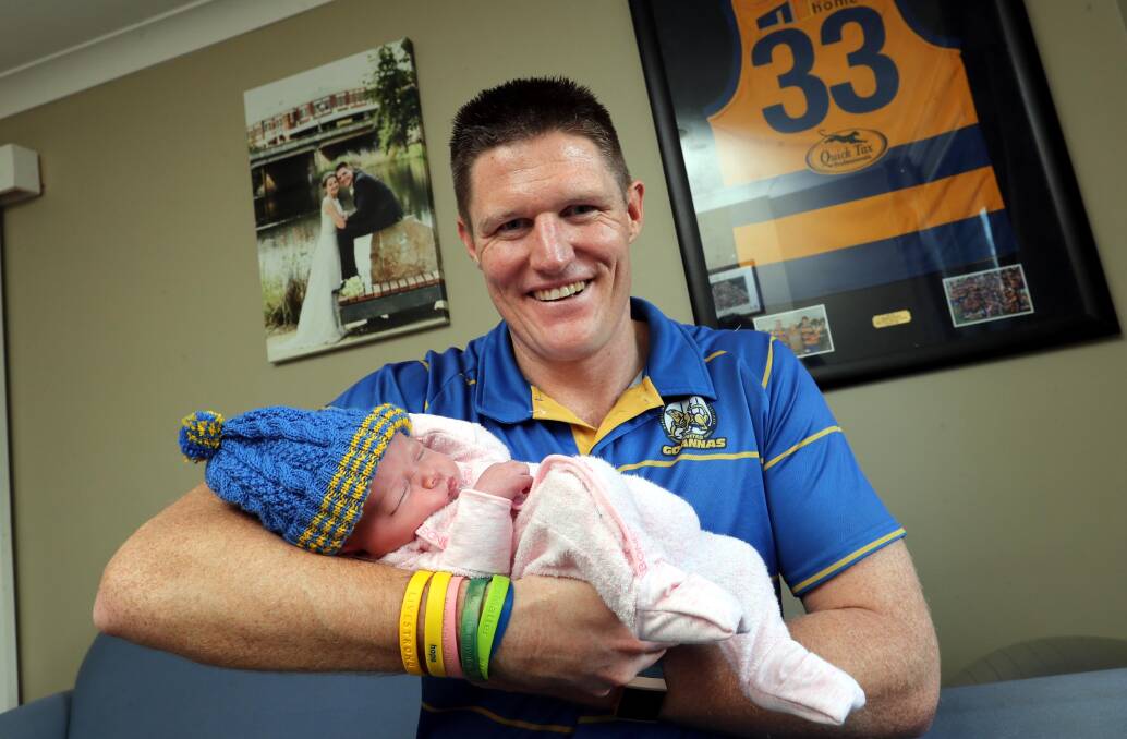 Cohalan in 2018, with his newborn daughter, Ivy. A little brother for Ivy arrived last week when baby William was born. 