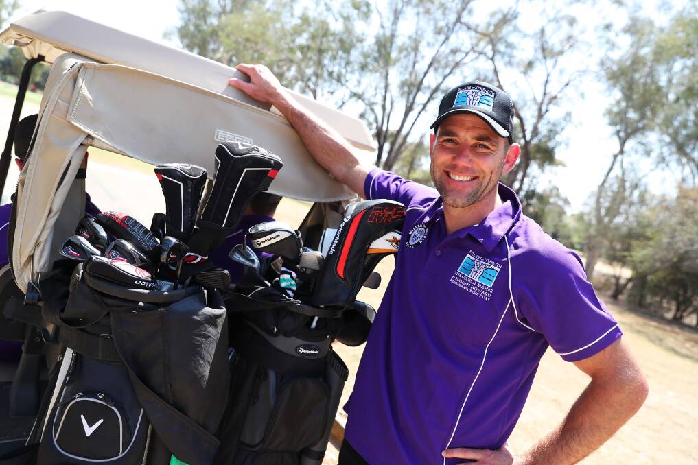 ENJOYING A BREAK: Melbourne Storm star Cameron Smith was at Wagga Country Club on Friday playing in The George Maher & Hamish Howard Remembrance Golf Day. Picture: Emma Smith