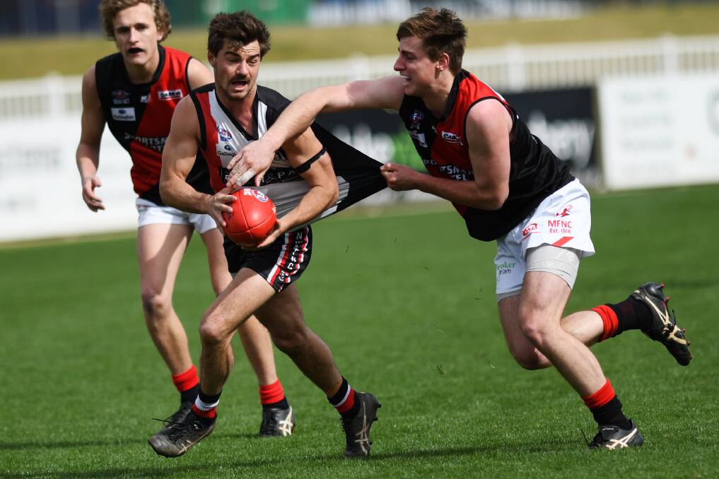 Cayden Winter gets another touch in the Saints' preliminary final win over Marrar last week. 