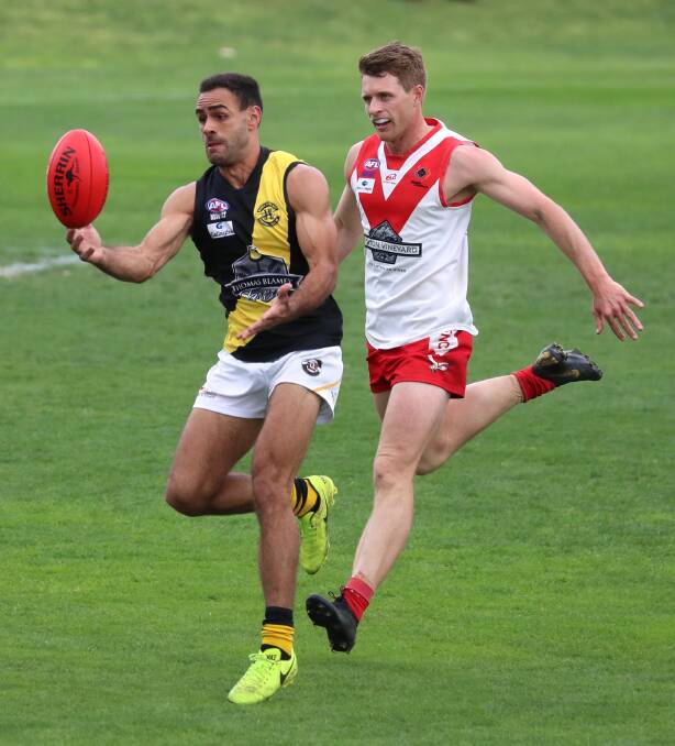 NOT IN PLANS: Tigers forward Jesse Manton in the 2019 grand final. Picture: Les Smith