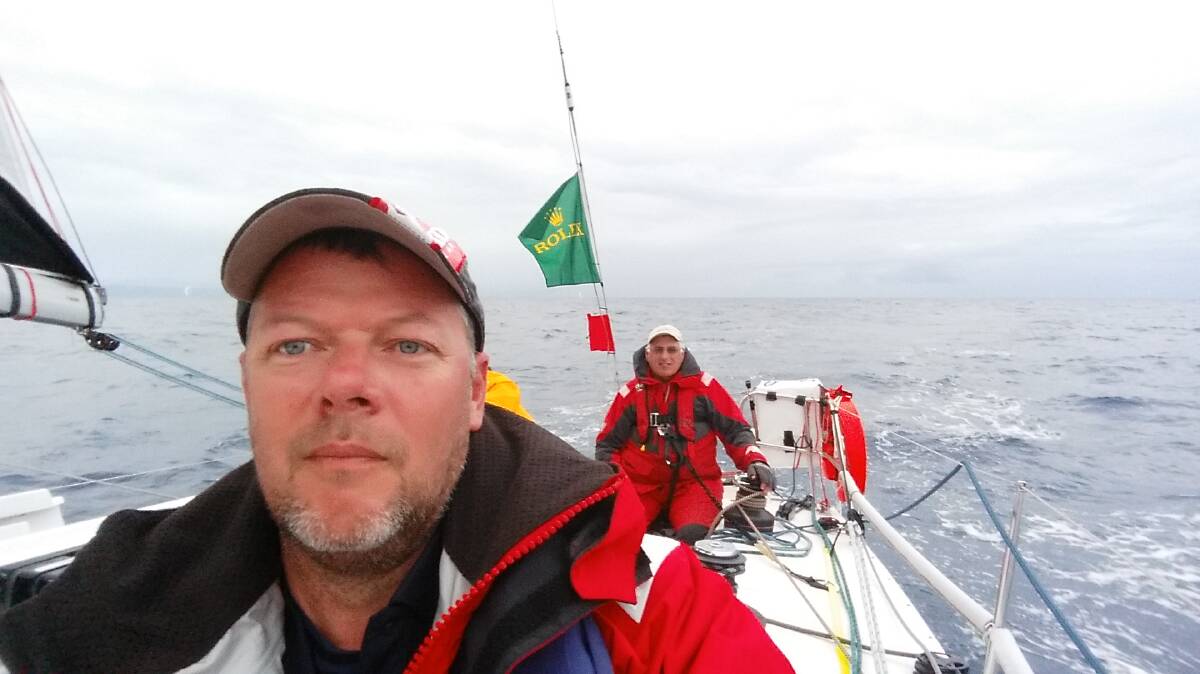 EYE OPENER: Wagga sailor Martin Gregory aboard the yacht, Pekljus, en route from Sydney to Hobart last week. He said his first experience of the great race was an unforgettable one.