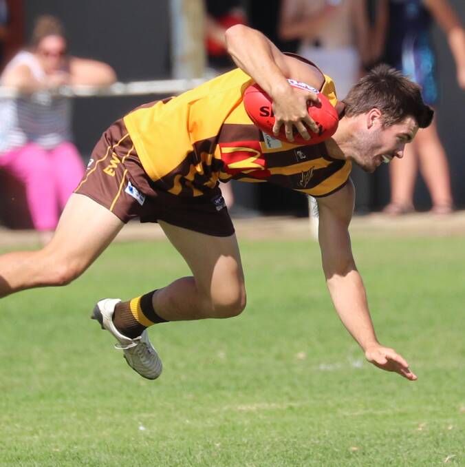 HIT THE GROUND RUNNING: EWK midfielder Harry Fitzsimmons is within stalking distance of a Player of the Year Award. 