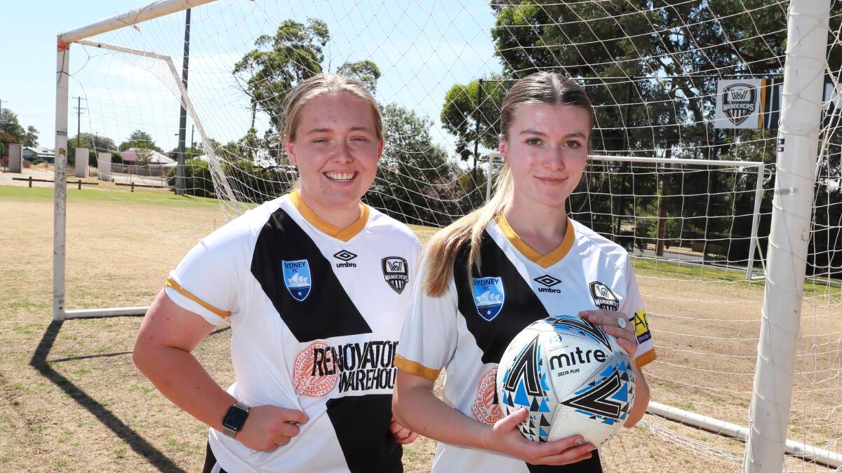UP FOR THE CHALLENGE: Wanderers Brooke Gayler (left) and Tia Lyons on the eve of their hit-out against W-League club Sydney FC.