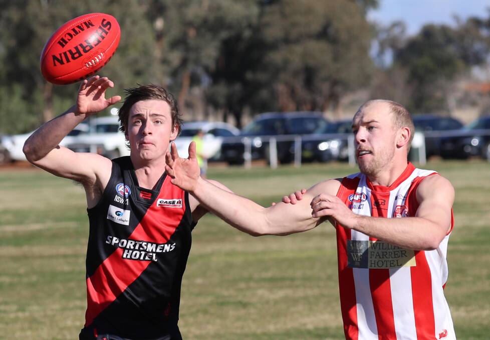 Rhys Mooney (left) was a mainstay in the Bombers' senior team for much of the year. 