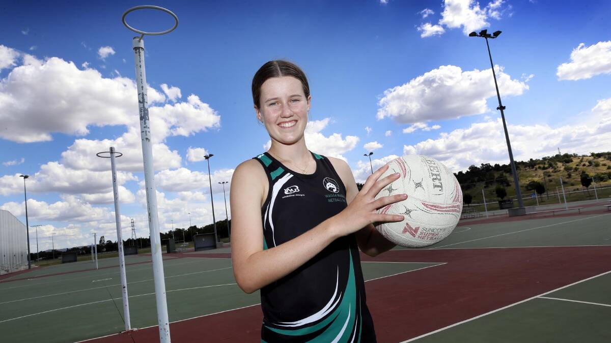 HAPPY DAYS: Wagga's Ava Moller won selection in Netball NSW's under 17 train-on squad, as the state's best players in her age group were whittled down to less than 30 players.