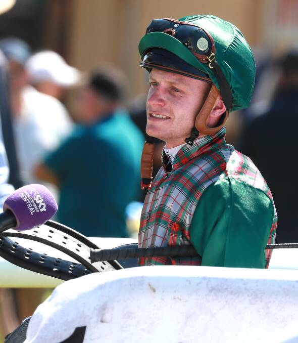 Jockey Blaike McDougall after another winning double at Wagga last Thursday. Picture: Les Smith