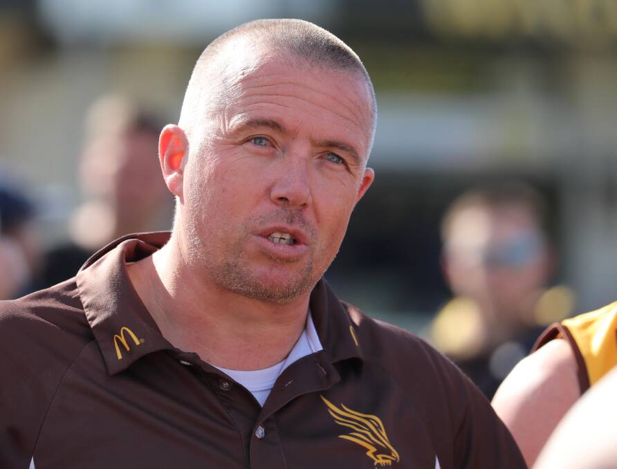 AT A LOSS: Disappointed Hawks coach Matt Hard. Picture: Les Smith