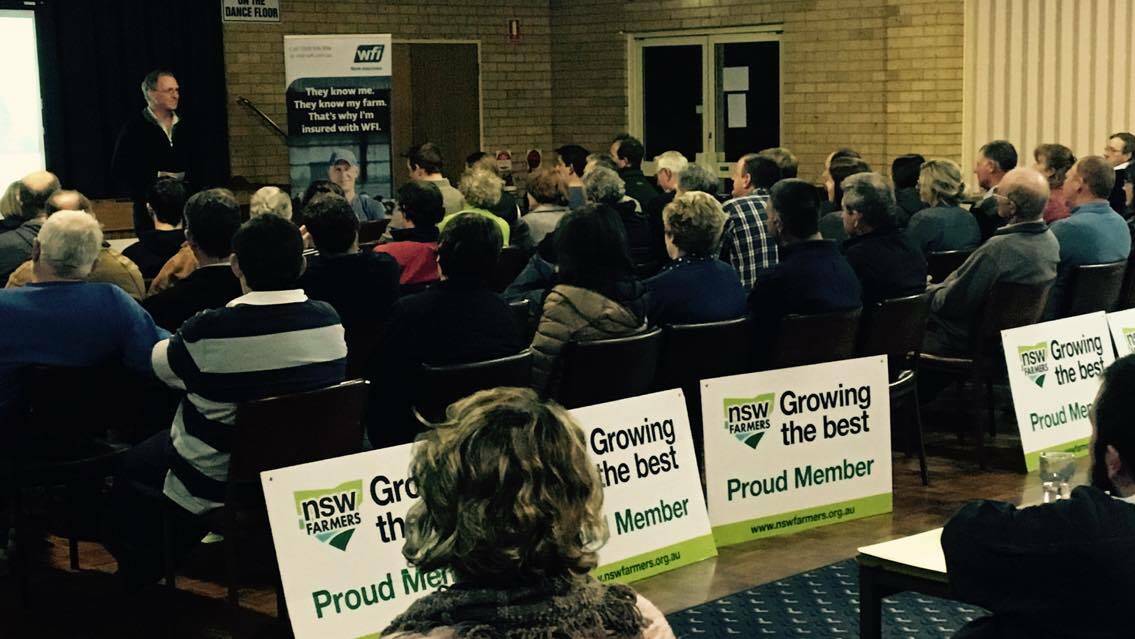 COMEDY: Neville Brady addresses almost 80 farmers and community members at ‘Why You Won’t Die Laughing’ on Monday night, hosted by NSW Farmers Coleambally Branch.

