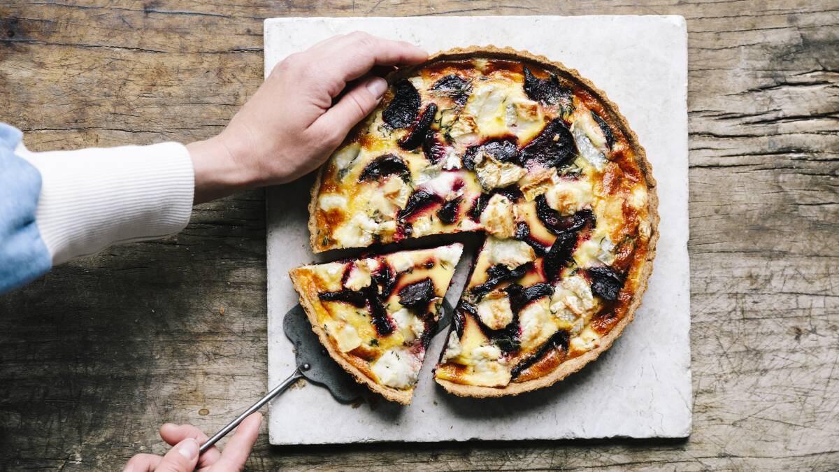 Beetroot and goat's cheese tart. Picture: Maria Bell