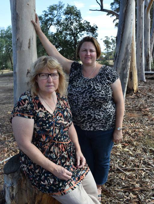 CONCERNED: Ros Prangnell and Bianca Ellis share concerns over the possible removal of 145 gum trees from CSU South Campus under plans to sell.