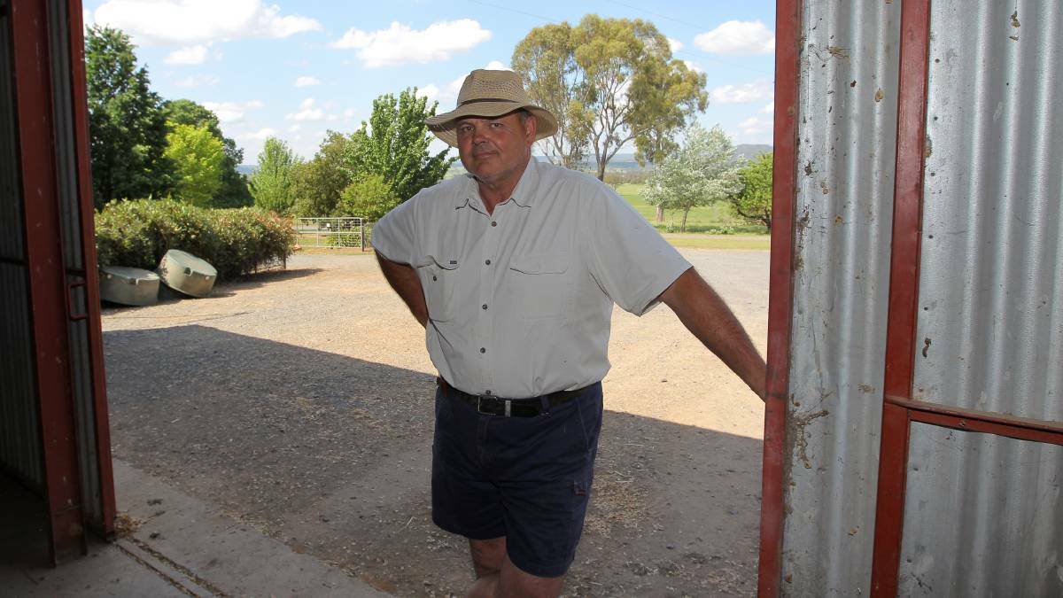RELEIVED: Paul Rogers in a shed where his white Toyota Landcruiser was stolen. He says he has no ill feeling towards Gino and Mark Stocco. Picture: Blair Thomson