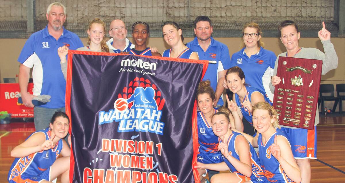 HISTORIC WIN: Minor premiers Wagga Blaze win the Waratah League women's division one championship, beating Bathurst 74-66, in Terrigal on Sunday. Picture: Sharon Orr