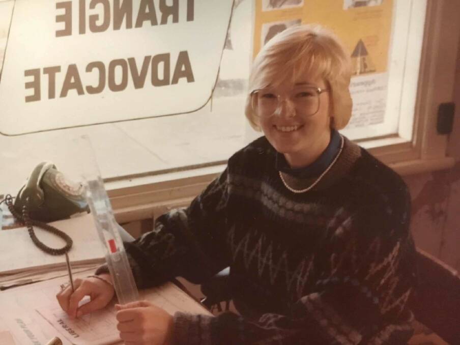 A fresh-faced Kim Woods in 1983 when she was the acting editor of the Narromine News and Trangie Advocate. PIcture supplied