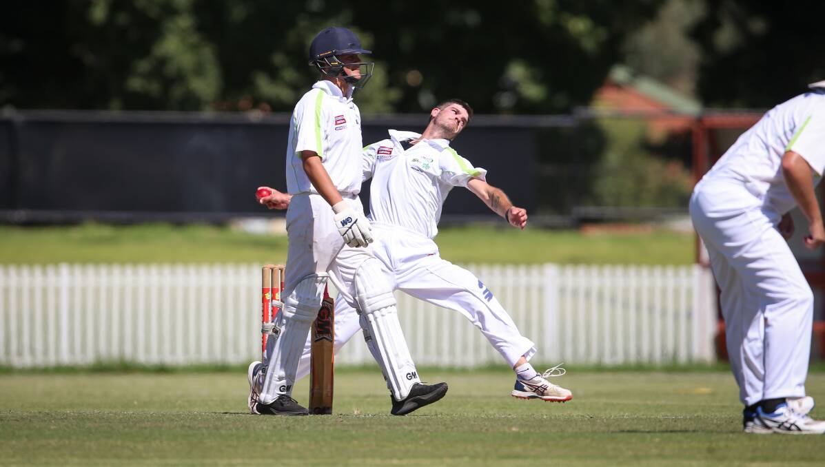 Jake Burge bowled well for CAW provincial with Haydyn Roberts.
Picture: JAMES WILTSHIRE