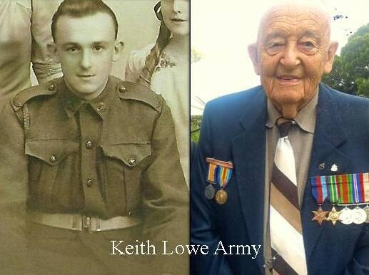 THEN AND NOW: Keith, born on May 29, 1923, joined Mannum RSL while on leave in October 1944, left, and as he is today.