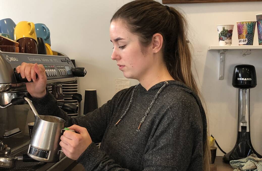 Frothing popularity: Baylis Grind's Rubee Webb is part of Wagga's growing number of baristas across Wagga.