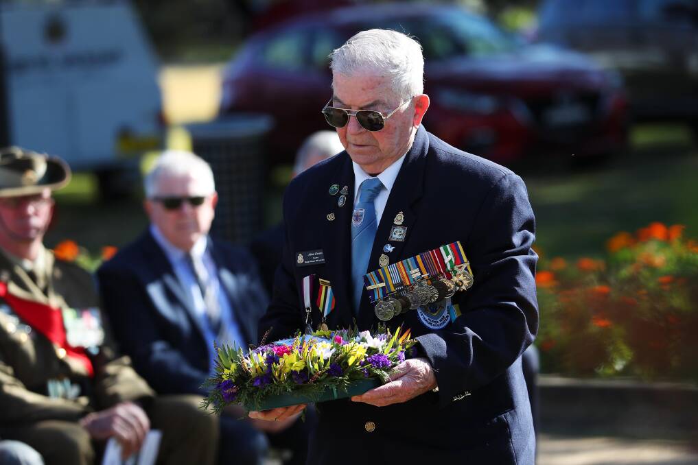 For peace: Korean War and Vietnam War veteran Alan Evans at this year's Korean War commemorative service in Wagga. 