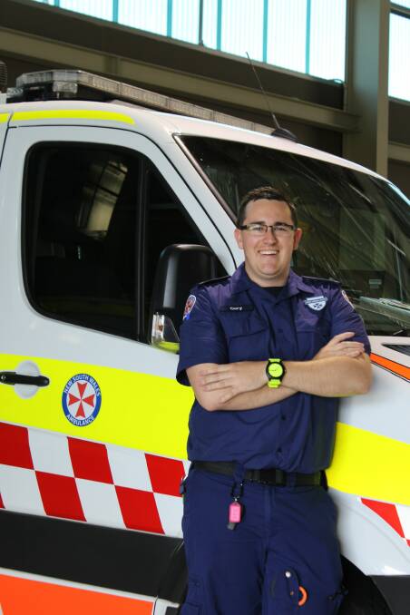 Saving lives: Cory McMillan is Wagga's most recent paramedic trainee to come through the NSW Ambulance station, learning to save lives on the job. 