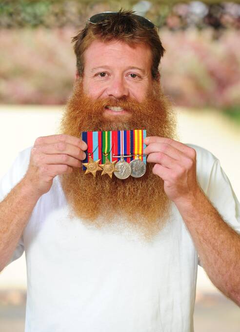 Hairy sacrifice: Wagga man Adam Hilton is losing his four-year beard for Legacy - the charity supporting his widowed grandmother. Picture: Kieren L Tilly