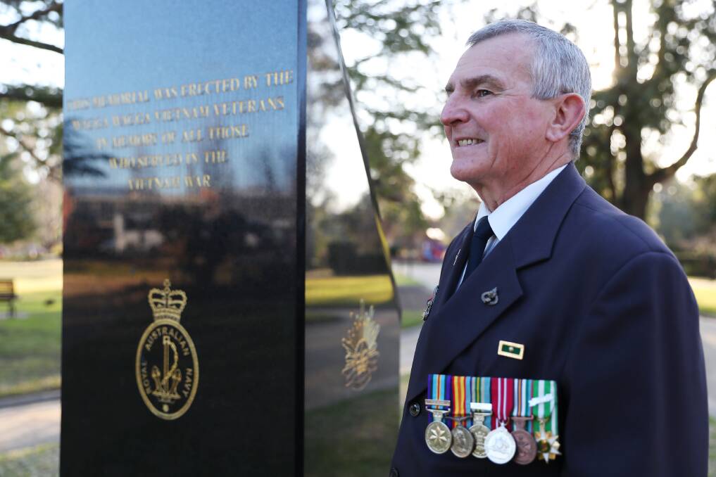 Lest we forget: Wagga's Vietnam War veteran Ralph Todd this year received a Unit Citation for Gallantry, as part of the 50th anniversary of the Battle of Coral Balmoral. Picture: Emma Hillier  