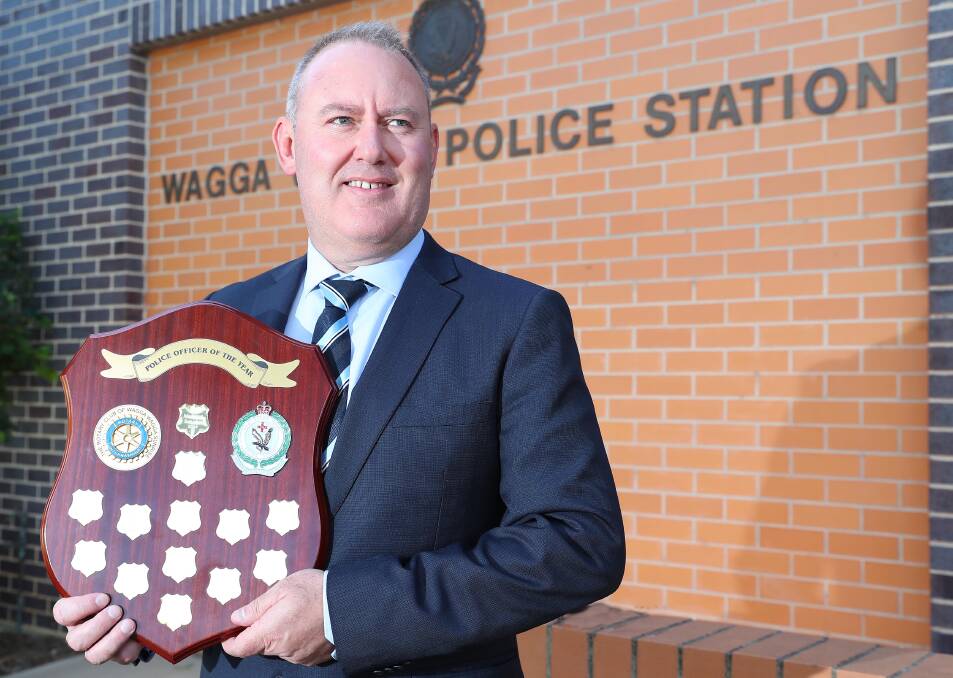 True pro: Detective Sergeant Brent Fletcher was named top cop at the Wagga Police Officer of the Year Awards on Saturday. Picture: Kieren L Tilly 