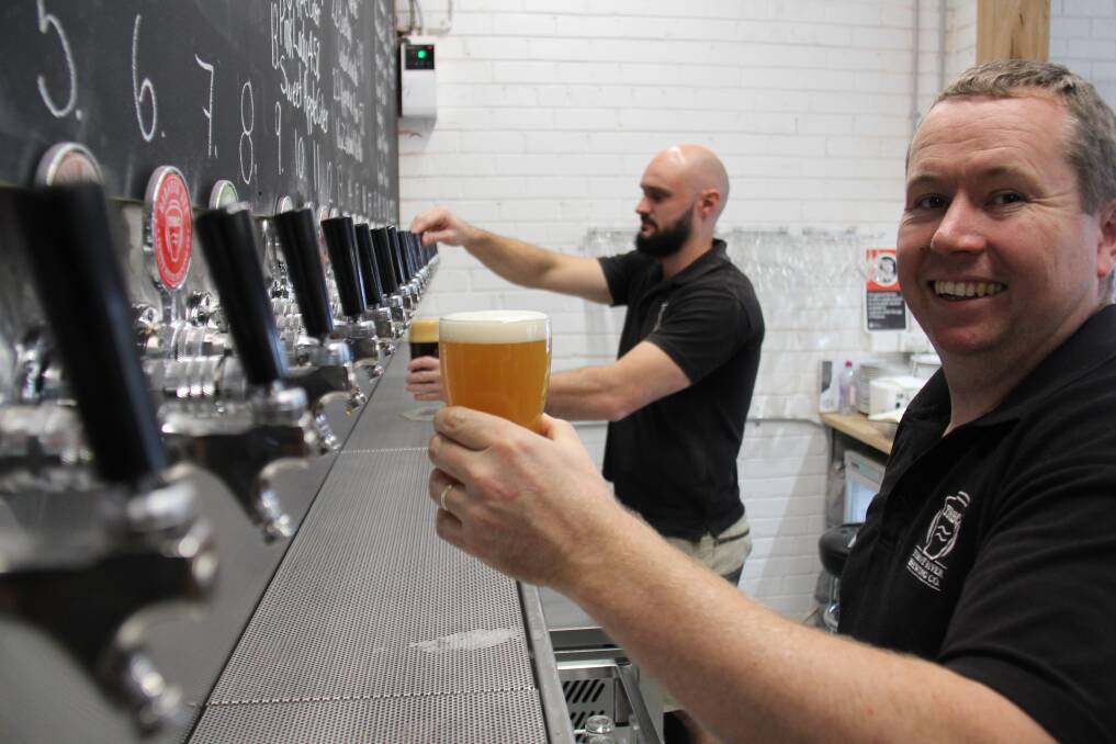 Bottoms up: Tumut River Brewery owners Tim Martin and Simon Rossatat will officially open their renovated brew house on Saturday, following extensive upgrades. 