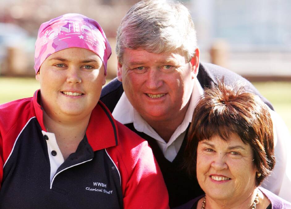 Her legacy: The late Amie St Clair with her father Peter and mother Annette St Clair, before the twenty-three-year old lost her cancer battle in 2009.