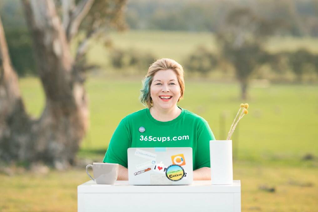 World-wide success: Entrepreneur Simone Eyles' has celebrated a business milestone, with her smartphone application 365cups achieving 50,000 downloads. Picture: Jackie Cooper