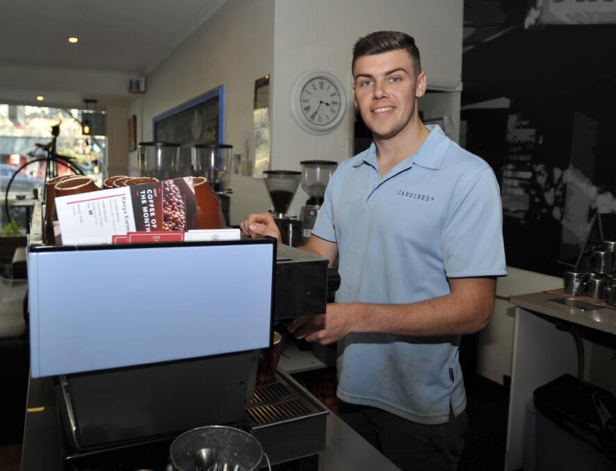 Brewing up a trend: Damon Schmetzer, of Jardine's Cafe, says more Wagga residents are turning to quality coffee. Picture: Chelsea Sutton 
