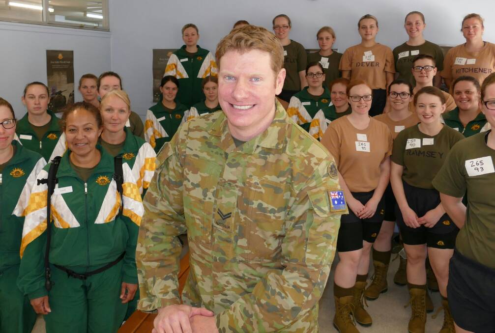 CPL Daniel Keighran VC met with recruits in their first week of the Army Preconditioning Program, answering the recruits' questions about Army life and speaking with with soldiers working as staff at Kapooka.