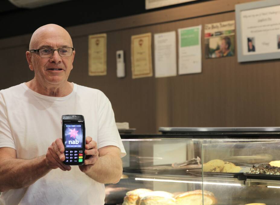 Technology burns: O'Brien's Wagga Hot Bake Bakery owner Peter O'Brien was one of many city residents who lost trade on Monday, amid a mass Telstra outage. Picture: Steff Wills 