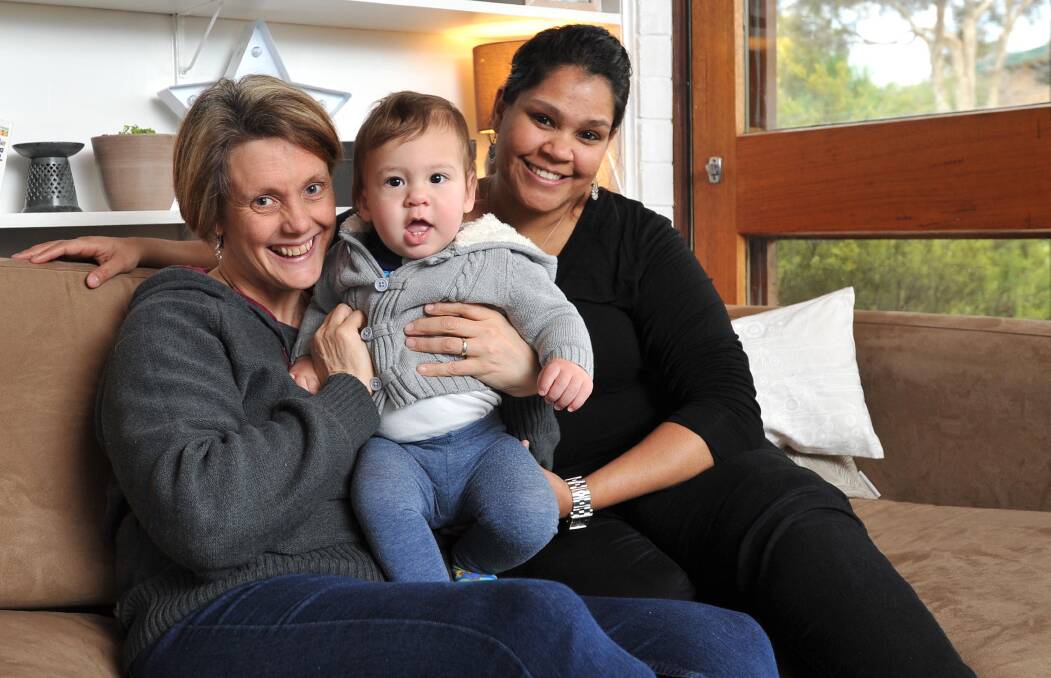 Make it happen: Lisa Saffery with her son, Yarrul Saffery-Williams and the late Sarah Williams.