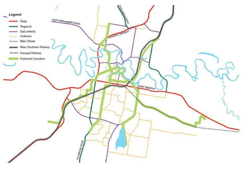  NETWORK: Early plans for Wagga's cycling upgrades. Picture: Wagga City Council 