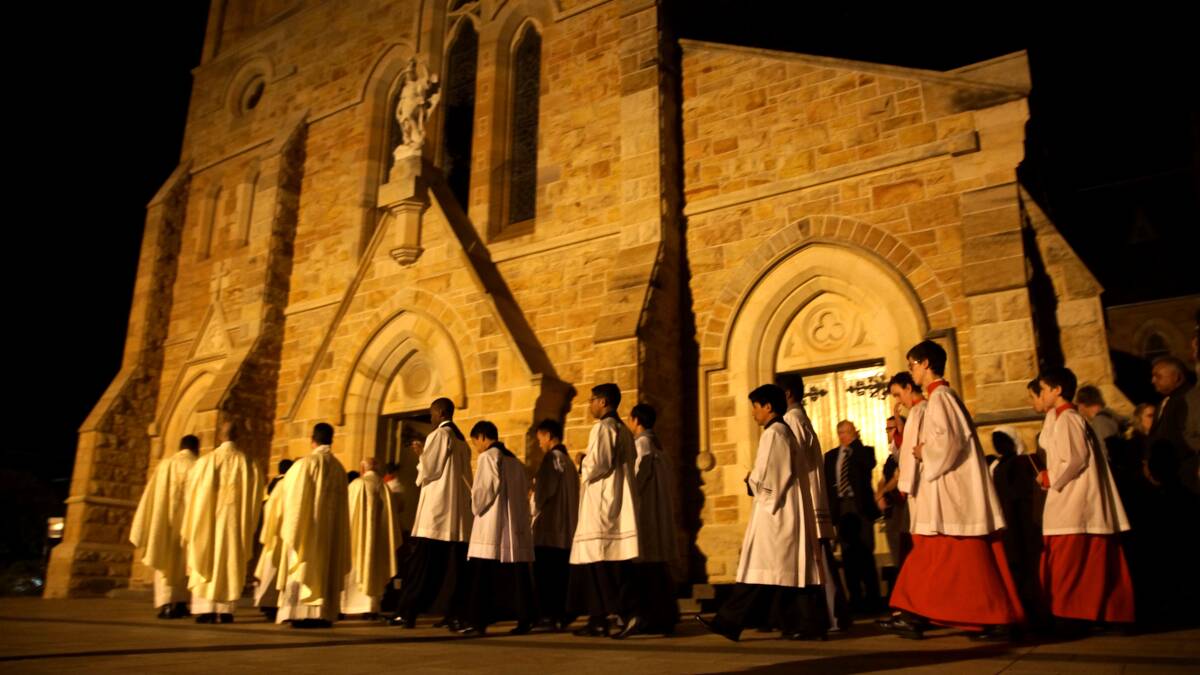 Easter spotlight: As cathedrals across Wagga lit the Pascal candle to celebrate Easter, Wagga came to light for the launch of the Illuminate festival. Picture: Tom Denahy