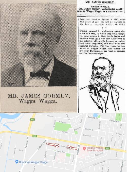 Memory Lane: James Gormly was Wagga's first state representative, but unlike those that followed, his name was immortalised on a street sign. 