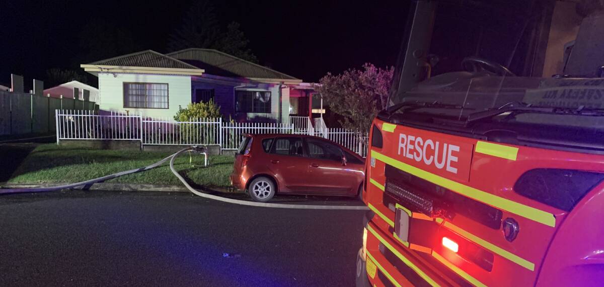 Multiple fire crews from across the Shoalhaven attended the house fire in Bomaderry in the early hours of Monday morning. Photo: supplied