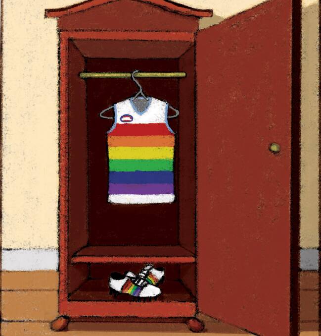 NOT UP TO AFL: Andrew Dyson's cartoon highlights the AFL gay pride round that Des Goonan opposes.