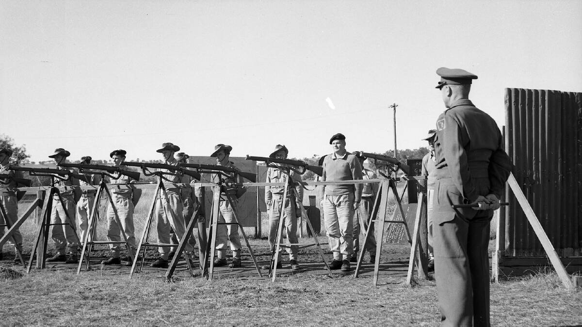 KAPOOKA: Army training at Kapooka in 1956. Contact Wagga Wagga and District Historical Society at www.wwdhs.org.au or on Facebook at wagga.history. Picture: Lennon Collection CSURA RW1574.319