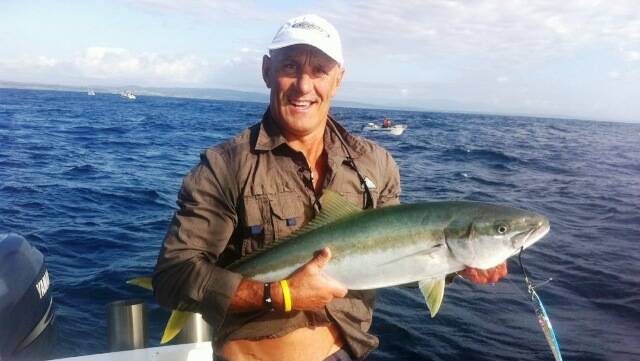 GREAT DAY: Chris Chamberlain with a kingfish. Send pictures to craig@waggamarine.com.au or 0419 493 313 (no pictures Murray Cod in the paper during closed season). Picture: Contributed
