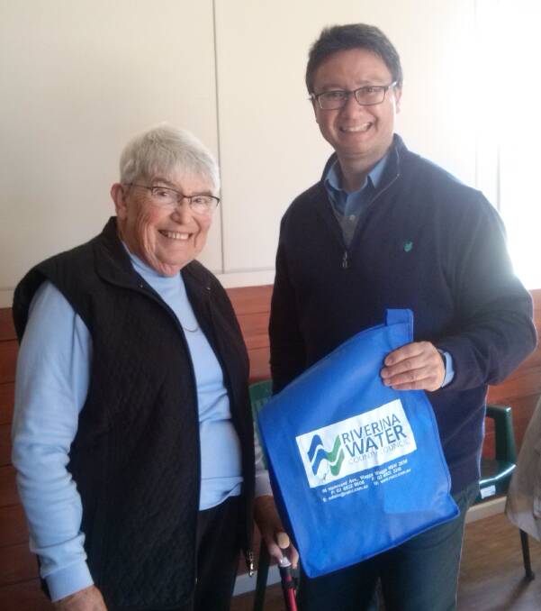 CWA: Jason Ip, Civil Engineer and Operations manager from Riverina Water with Oura CWA member Vera Swan. Mr Ip was a guest speaker at a recent meeting. 