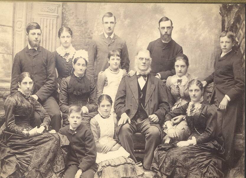 STALWART: Abraham Booth pictured here with his family in the 1880s settled in Wagga in 1863 having acquired 65,000 acres on the Murrumbidgee River. Contact www.wwdhs.org.au. Picture: Sherry Morris Collection