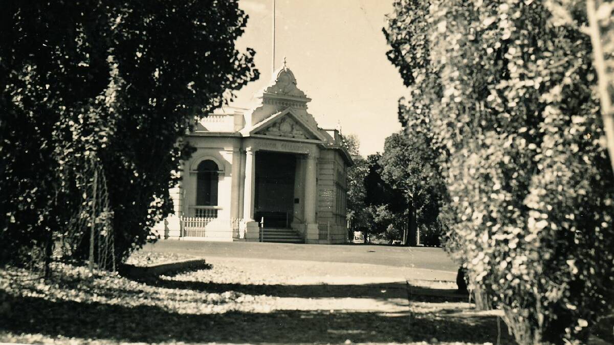 HISTORY: Council Chambers viewed from along Morrow Street with its avenue of poplar trees. Contact Wagga Wagga and District Historical Society at www.wwdhs.org.au or on Facebook at wagga.history.
