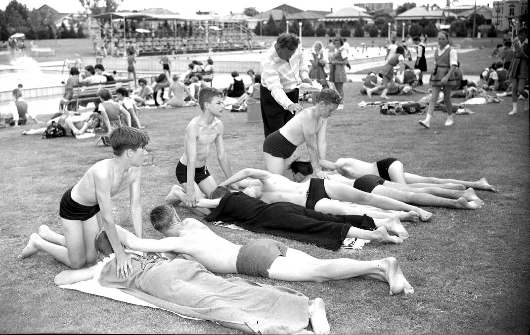 POOL PAST: Wagga Lifesaving Club training at the Wagga Baths in 1960. Contact Wagga Wagga and District Historical Society at www.wwdhs.org.au or on Facebook at wagga.history. Picture: Lennon Collection CSURA, RW1574.319