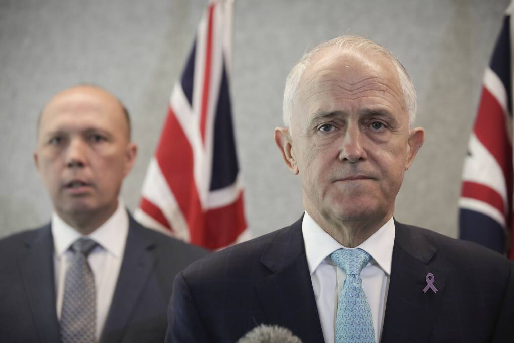 DISMAL: Minister for Home Affairs Peter Dutton and Prime Minister Malcolm Turnbull.