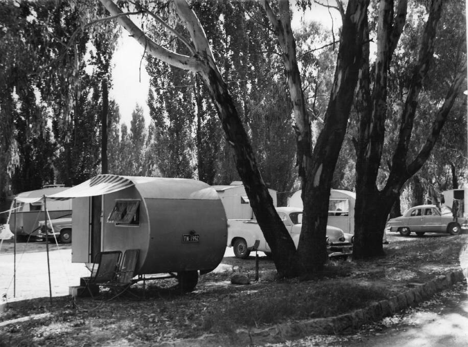 TIME TRAVEL: The Caravan Park at Wagga Beach in the 1960s. Picture: Lennon Collection at CSURA RW1574.556