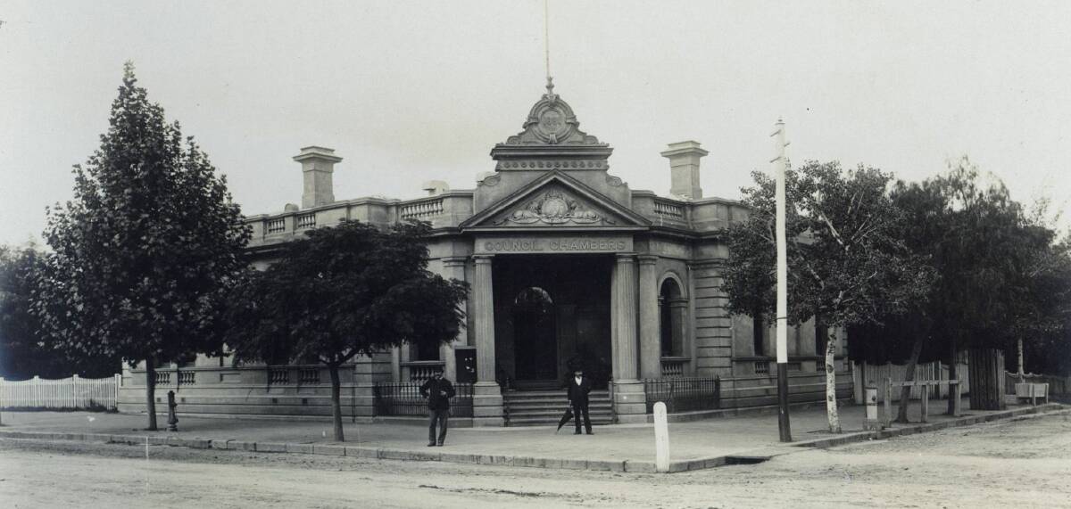 EARLY DAYS: An early photo of the Wagga Council Chambers built by Charles Hardy. Picture: Wagga Wagga City Library