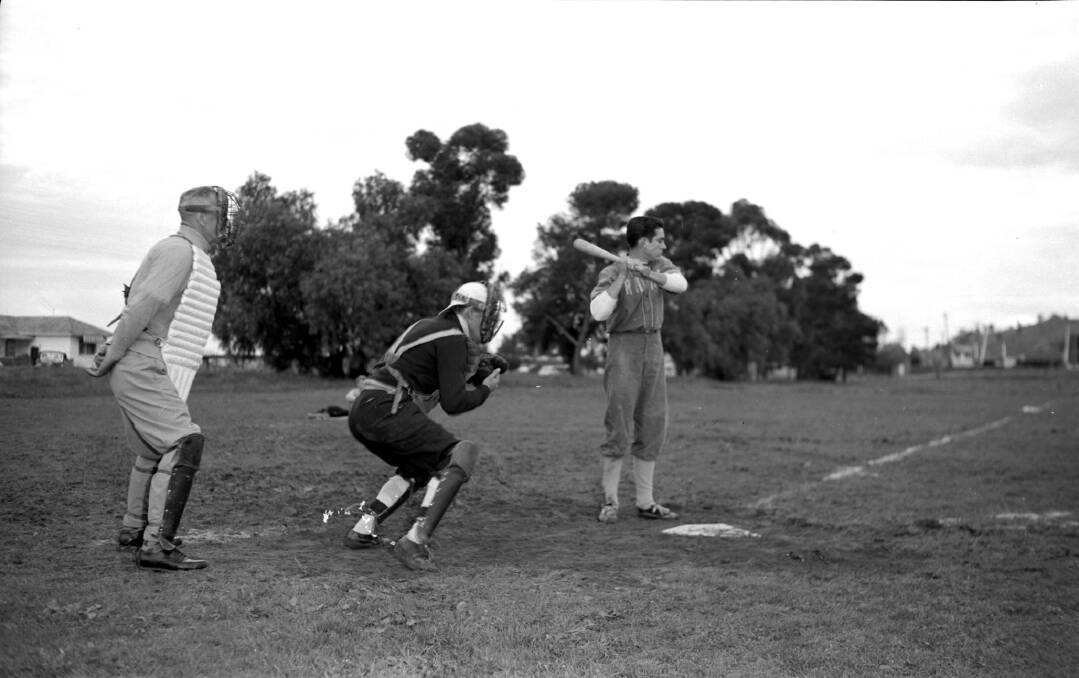 BATTER UP: The first match of the newly formed Wagga Baseball Association was held at the Wagga Cricket Ground in 1935. This photo, from the Lennon collection RW1574.263 at CSURA, was taken in Wagga on May 4,1956.